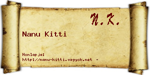 Nanu Kitti névjegykártya
